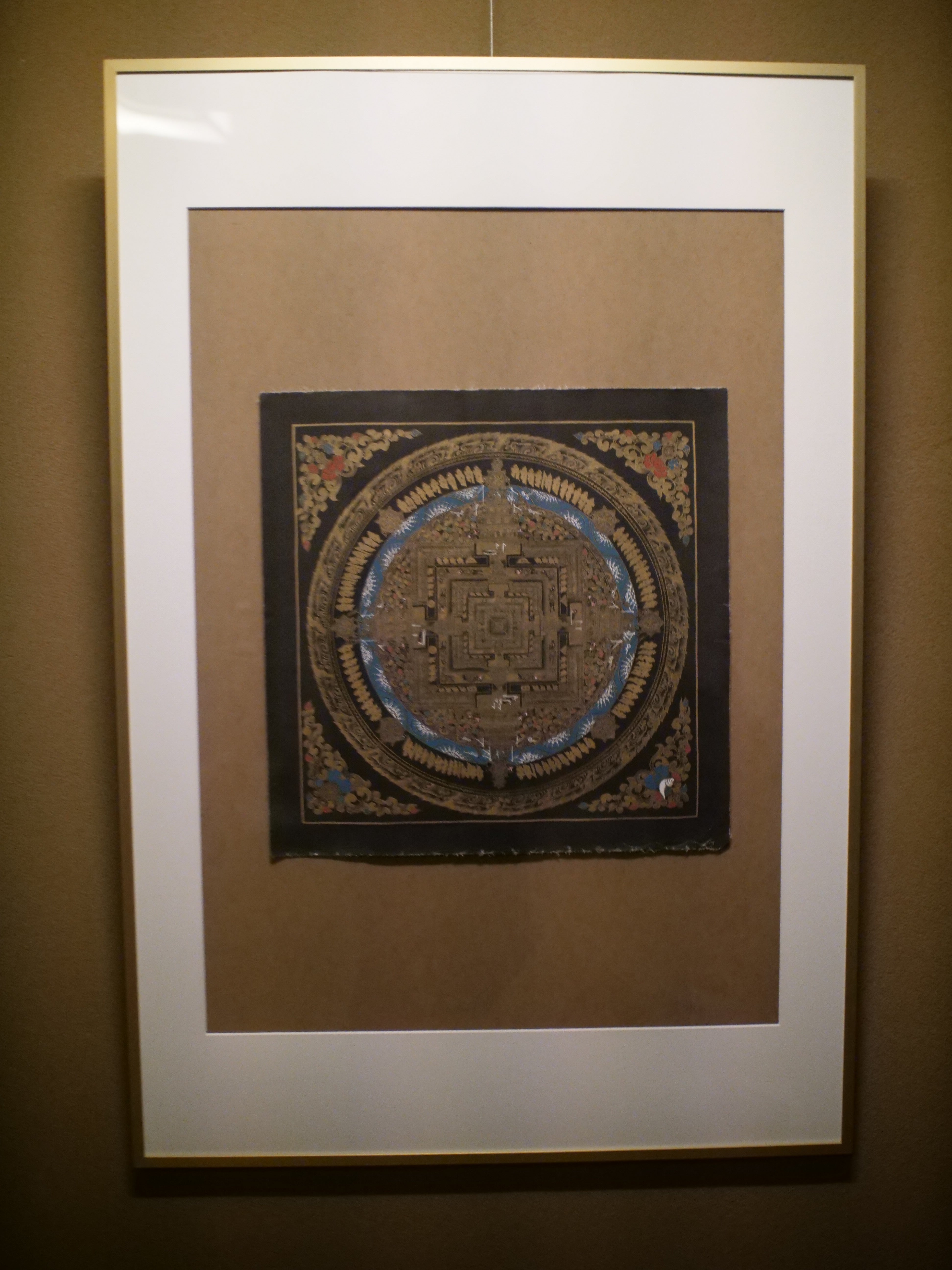 KALACHAKRA MANDALA BLACK AND GOLD【THANGKA】